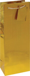 204616-EC Vrećica boca hologramska zlatna 13x36x8,5cm 71281 P12/144