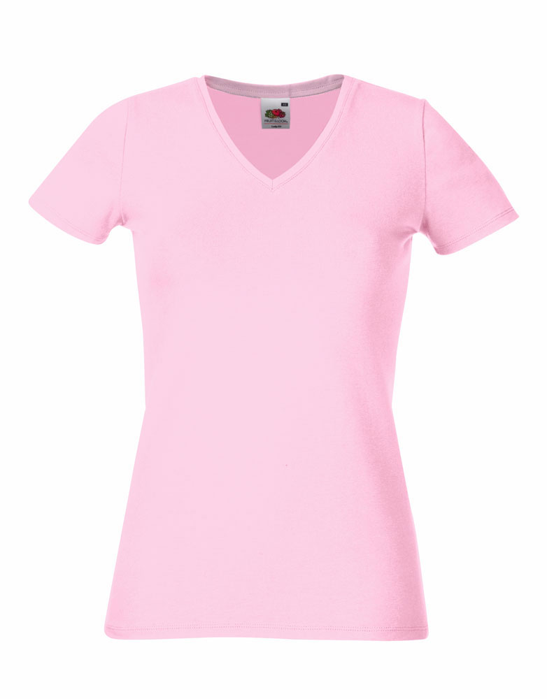 213519-EC Majica FOL T-shirt KR ženska V-izrez 230g sv.roza XS P36 NETTO 50%