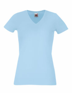 213724-EC Majica FOL T-shirt KR ženska V-izrez 230g sv. plava sky XS P36 NETTO 50%