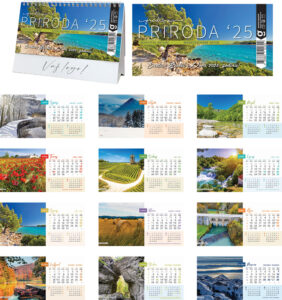 217310-EC Kalendar stolni PRIRODA HRVATSKE13L 20,5x10,5+4 P50 OG 2025