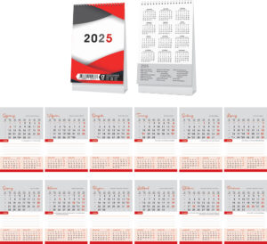 221573-EC Kalendar stolni trodjelni vertikalni 13L 10x15+3, spirala P50 OG 2025