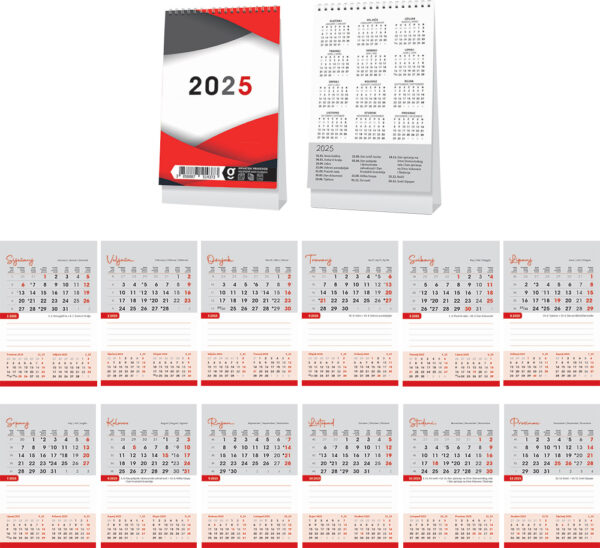 221573-EC Kalendar stolni trodjelni vertikalni 13L 10x15+3, spirala P50 OG 2025