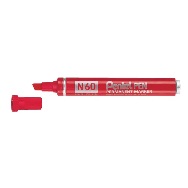 223533-EC Marker perm. PENTEL N60-B crveni kosi vrh P12/480