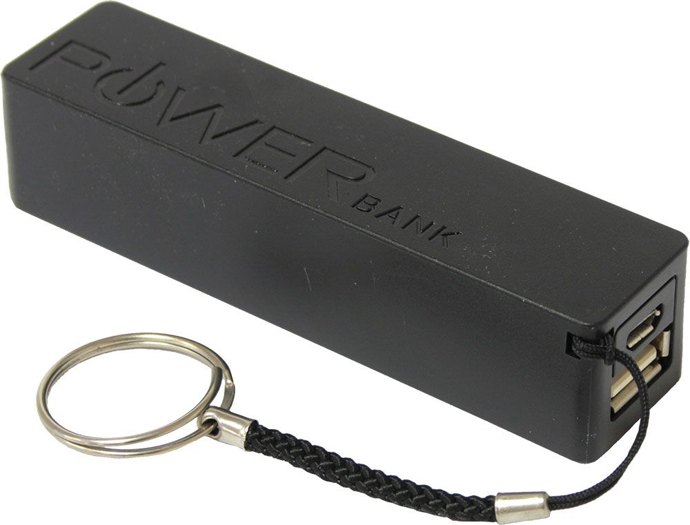 224374-EC Punjač Power bank 2600 mAh crni s 2 AD konektora, na privjesku P100