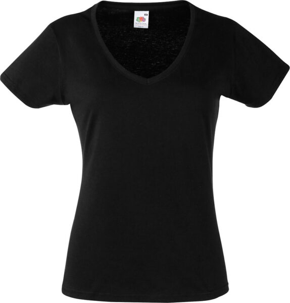 224612-EC Majica FOL T-shirt KR Lady-fit Valeuw. V-neck 165g crna M P36