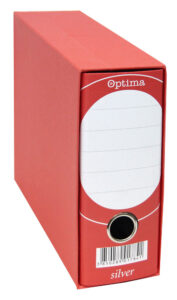224691-EC Registrator A5-80 kutija OPTIMA SILVER široki crveni P10