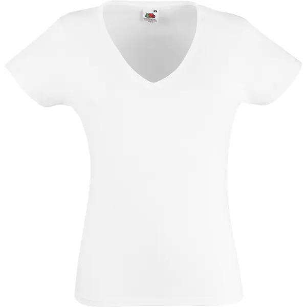 225668-EC Majica FOL T-shirt KR Lady-fit Valeuw. V-neck 165g bijela L P36