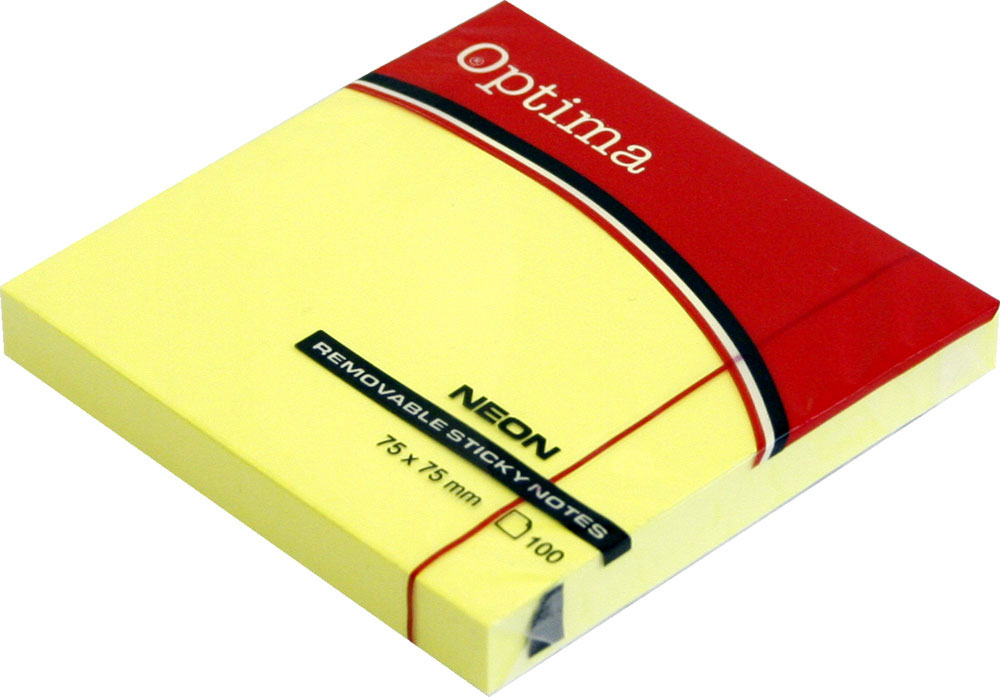 226866-EC Blok samoljepivi 75x75 neon žuti OPTIMA 100L 22933 P12/120