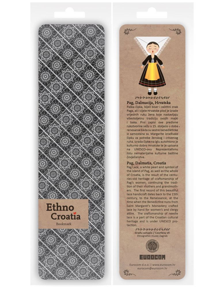 230485-EC Označivač stranica kartonski 4,5 x 17,5cm Ethno Croatia Pag P12/360 NETTO