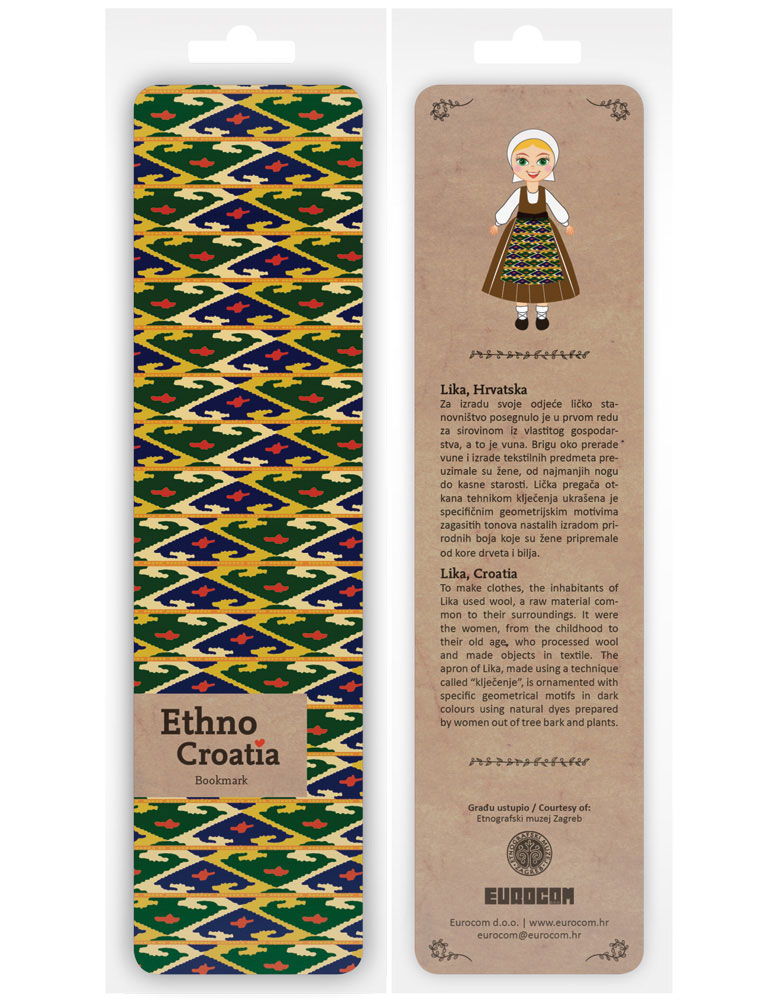 230489-EC Označivač stranica kartonski 4,5 x 17,5cm Ethno Croatia Lika P12 NETTO