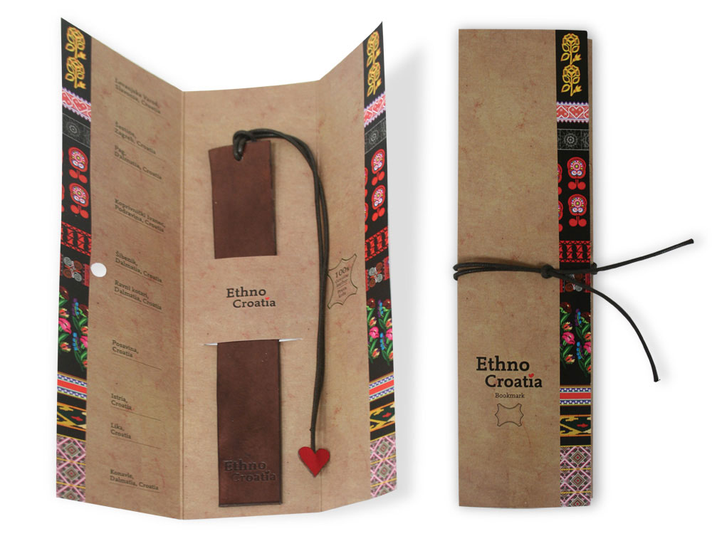 230493-EC Označivač stranica kožni 2,5 x 17cm Ethno Croatia NETTO