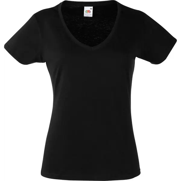 230525-EC Majica FOL T-shirt KR Lady-fit Valeuw. V-neck 165g crna 2XL P36