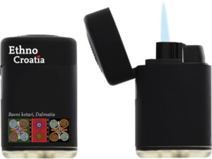 232411-EC Upaljač JET Ethno Croatia Ravni kotari crni P5/25/500