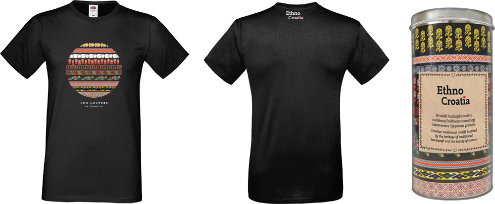 232613-EC Majica muška Ethno Croatia KR 165 g crna XL P12 NETTO