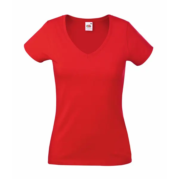 232900-EC Majica FOL T-shirt KR Lady-fit Valeuw. V-neck 165g crvena S P36