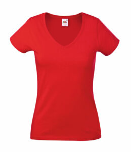 232902-EC Majica FOL T-shirt KR Lady-fit Valeuw. V-neck 165g crvena XL P36