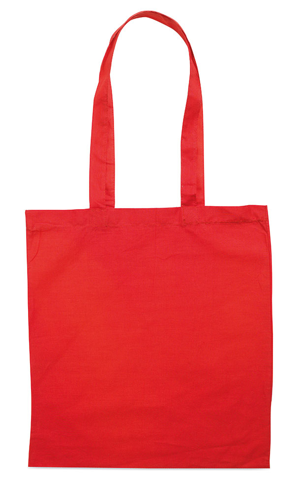 233550-EC Torba shopping pamučna 140g Cottonel crvena duga ručka , 38x42cm