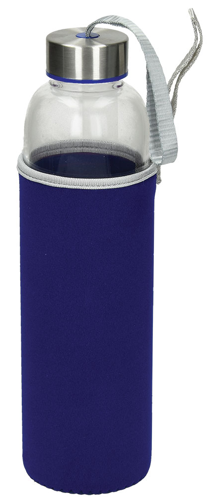233573-EC Boca za vodu staklena Wave Color 600ml plava P1/25
