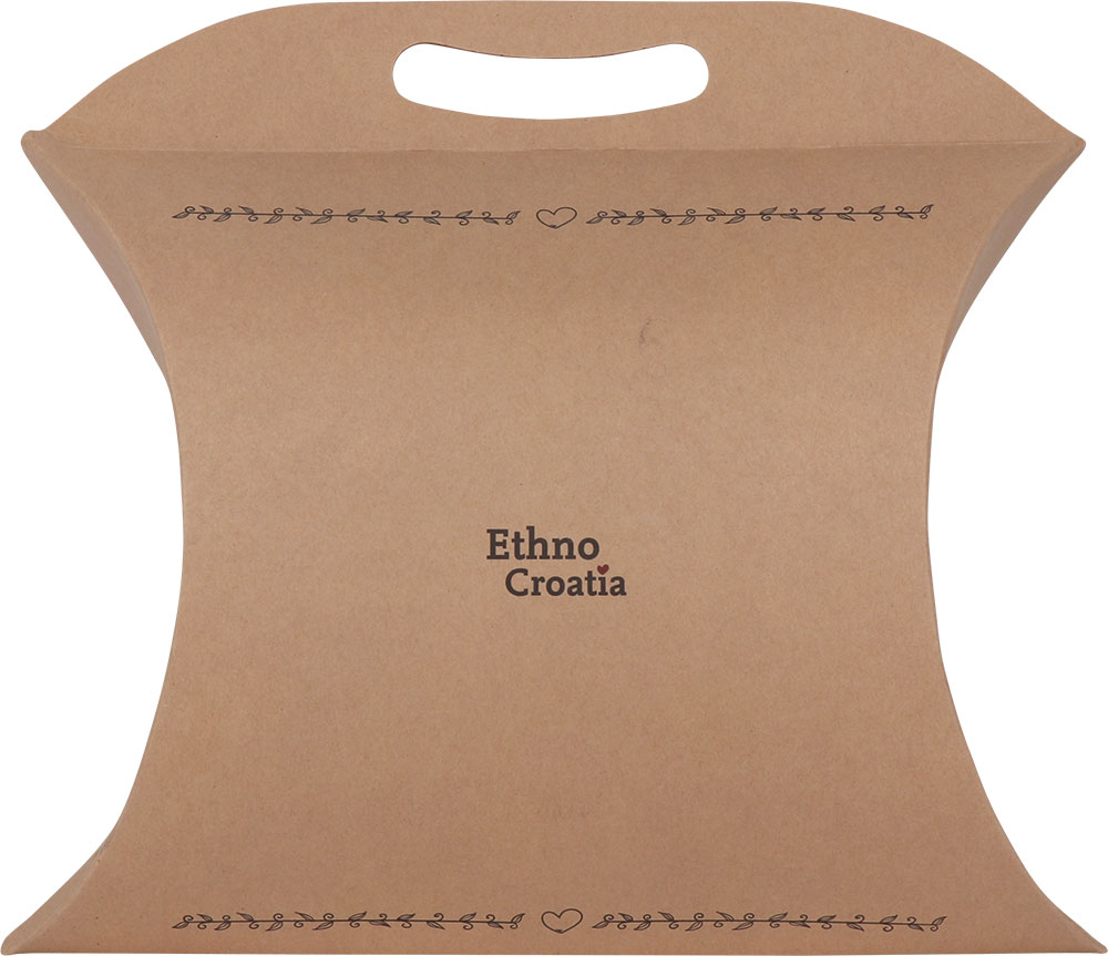 234183-EC Kutija poklon kartonska Ethno Croatia Pillow box 32x30x12 cm NETTO