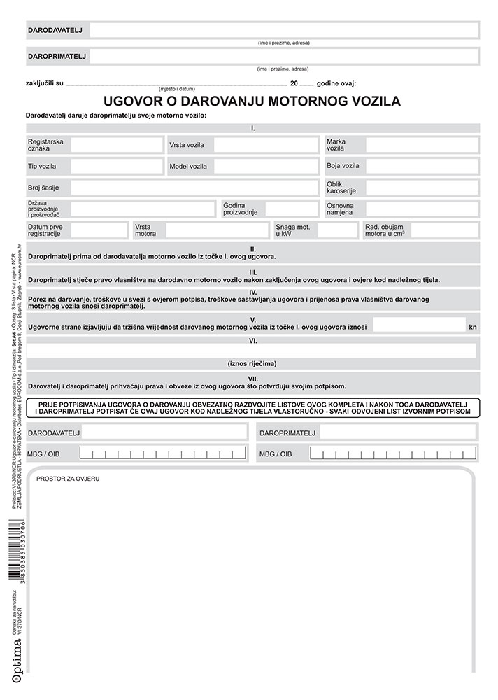 234843-EC Ugovor o darovanju motorog vozila EC-VI-37D/NCR-EUR  OPTIMA P100