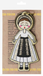 235185-EC Privjesak Ethno Croatia Levanjska Varoš, od eko kože i vezene tkanine P6/96