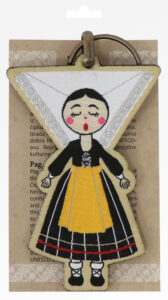 235187-EC Privjesak Ethno Croatia Pag, od eko kože i vezene tkanine P6/96