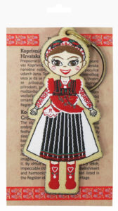 235188-EC Privjesak Ethno Croatia Koprivnički Ivanec, od eko kože i vezene tkanine P6/96