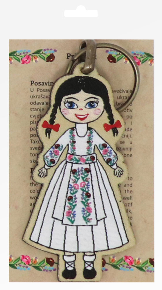 235191-EC Privjesak Ethno Croatia Posavina, od eko kože i vezene tkanine P6/96