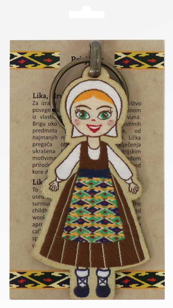 235193-EC Privjesak Ethno Croatia Lika, od eko kože i vezene tkanine P6/96