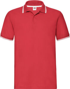 235425-EC Majica FOL Polo Tipped KR crvena / bijele crte 180g S P36 NETTO