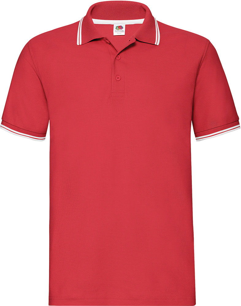 235425-EC Majica FOL Polo Tipped KR crvena / bijele crte 180g S P36 NETTO