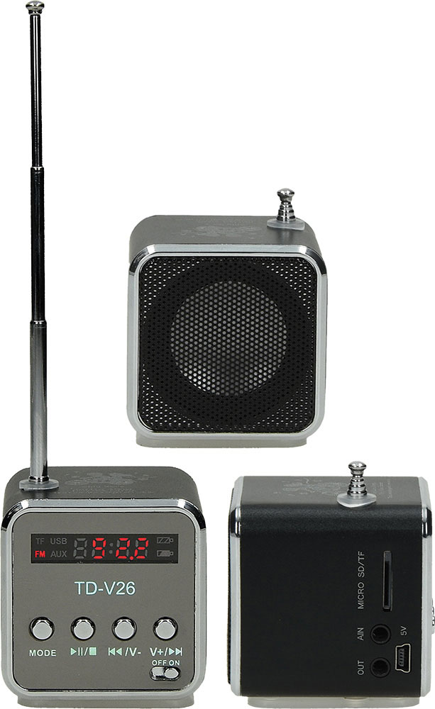 236336-EC Zvučnik bluetooth FM Kendal crni s radio prijamnikom
