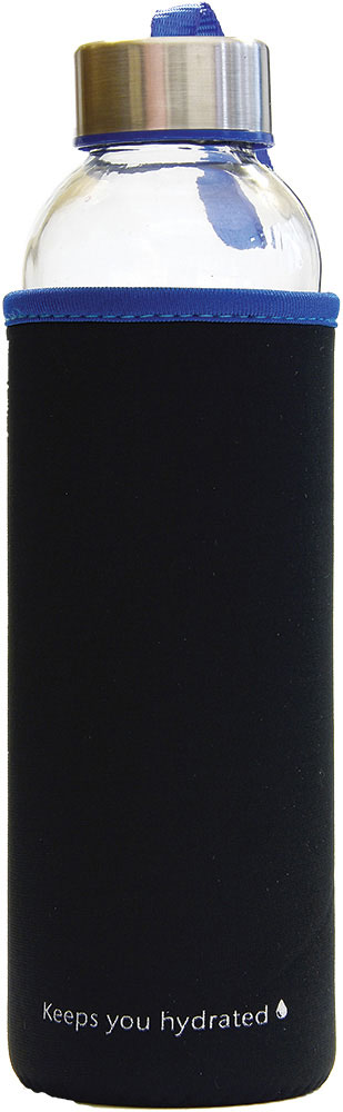236434-EC Boca za vodu staklena Stream 500ml crno/plava, mutno staklo P1/48