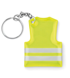236988-EC Privjesak za ključeve oblik reflektirajućeg prsluka PVC žuti 4,3x0,2x6 cm