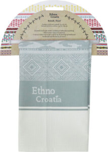 236997-EC Ručnik damast premium 58x85 cm Ethno Croatia SILVER P100