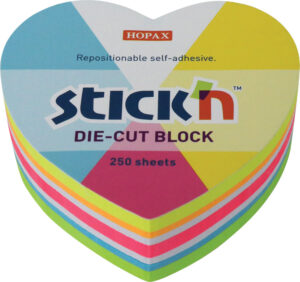 237329-EC Blok samolj. STICK'N 61x70 neon sort boja srce 250L 21836 P18/108