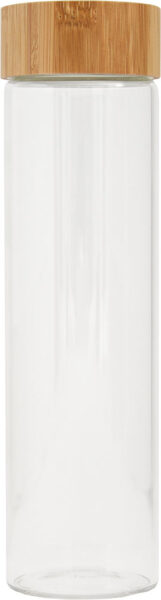 237606-EC Boca za vodu staklena RIVER BAMBOO 600 ml, poklopac od bambusa P1/25