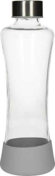 237610-EC Boca za vodu staklena Flow 550ml siva u silikonskom etuiju  P24