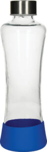 237612-EC Boca za vodu staklena Flow 550ml plava u silikonskom etuiju P24