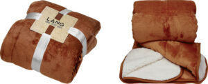237637-EC Deka od flisa i flanela Sherpa, tamno smeđa/bijela 130x180g, 380g/m2
