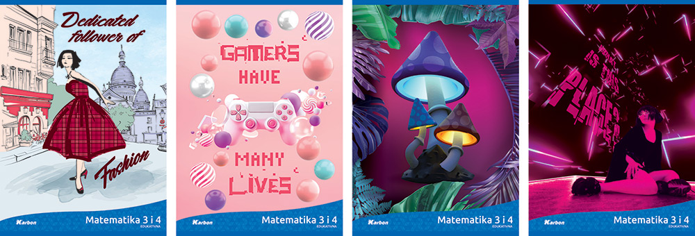237954-EC Bilježnica Matematika 3 i 4 KARBON MIX CURE  P10/60