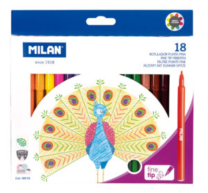 237994-EC Flomasteri 18/1 MILAN Peacock tanki vrh perivi karton bls P12/72