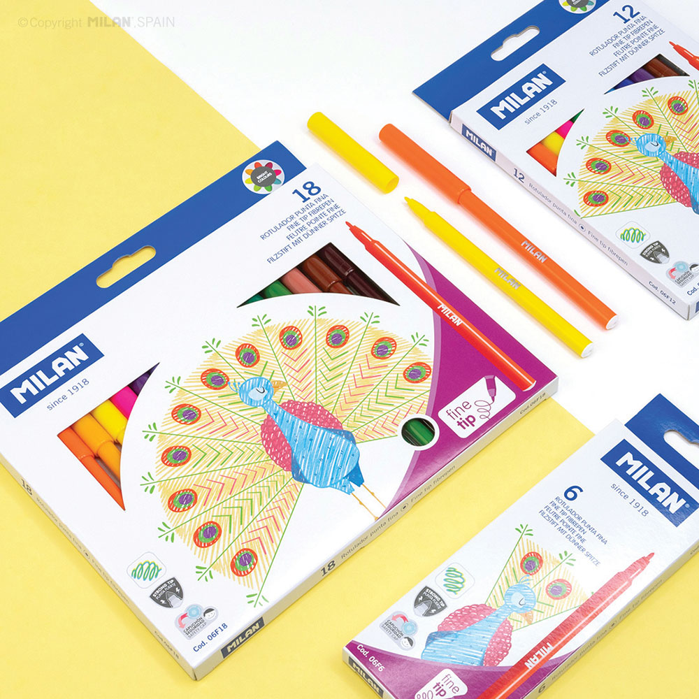 237994-EC Flomasteri 18/1 MILAN Peacock tanki vrh perivi karton bls P12/72