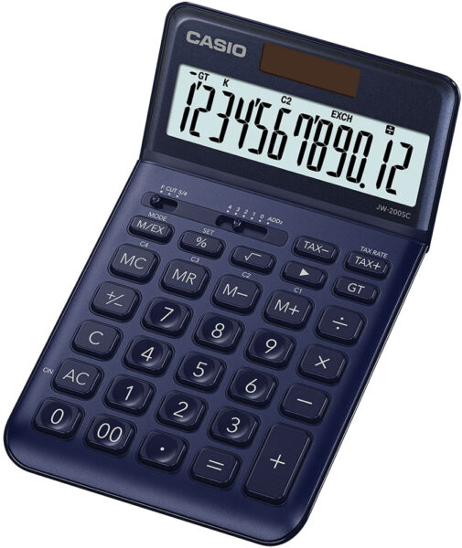 238052-EC Kalkulator CASIO JW-200SC-NY plavi (porez-konverzija) KARTON PAK. P10