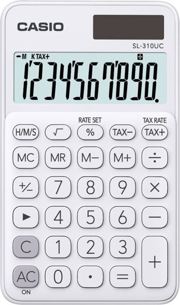 238065-EC Kalkulator CASIO SL-310 UC-WE bijeli KARTON PAK. bls P10/100