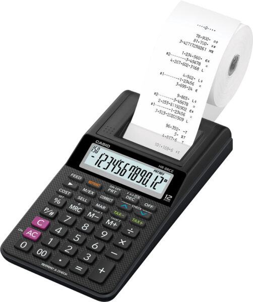 238067-EC Računski stroj CASIO HR-8 RCE crni KARTON PAK. P10
