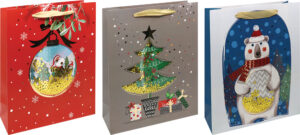 238580-EC Vrećica L exclusive Božić glitter prozor 26x32x10cm P12/120