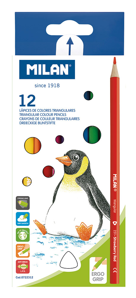 239937-EC Boje drvene 12/1 duge trokutaste MILAN karton bls P12/96