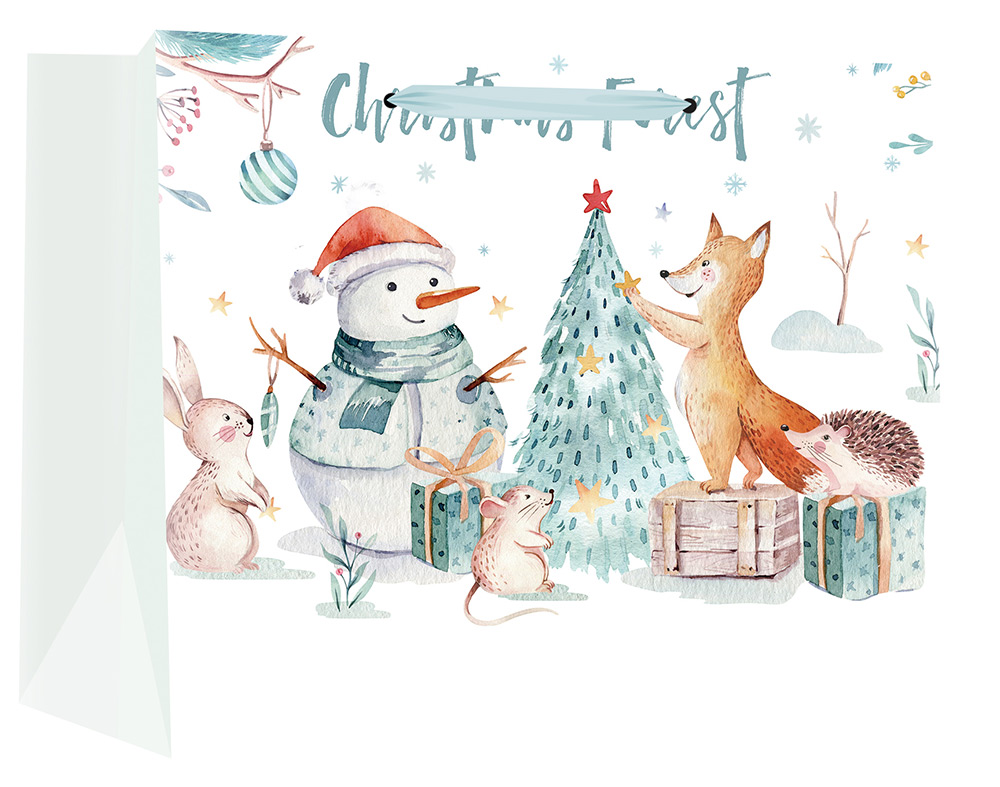 239944-EC Vrećica XL horiz božićna ekskluziv glitter 46x33x20 cm 77564 P12/120