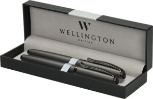 240265-EC Set pisaći Wellington Aurora sivi kemijska ol. + nalivpero